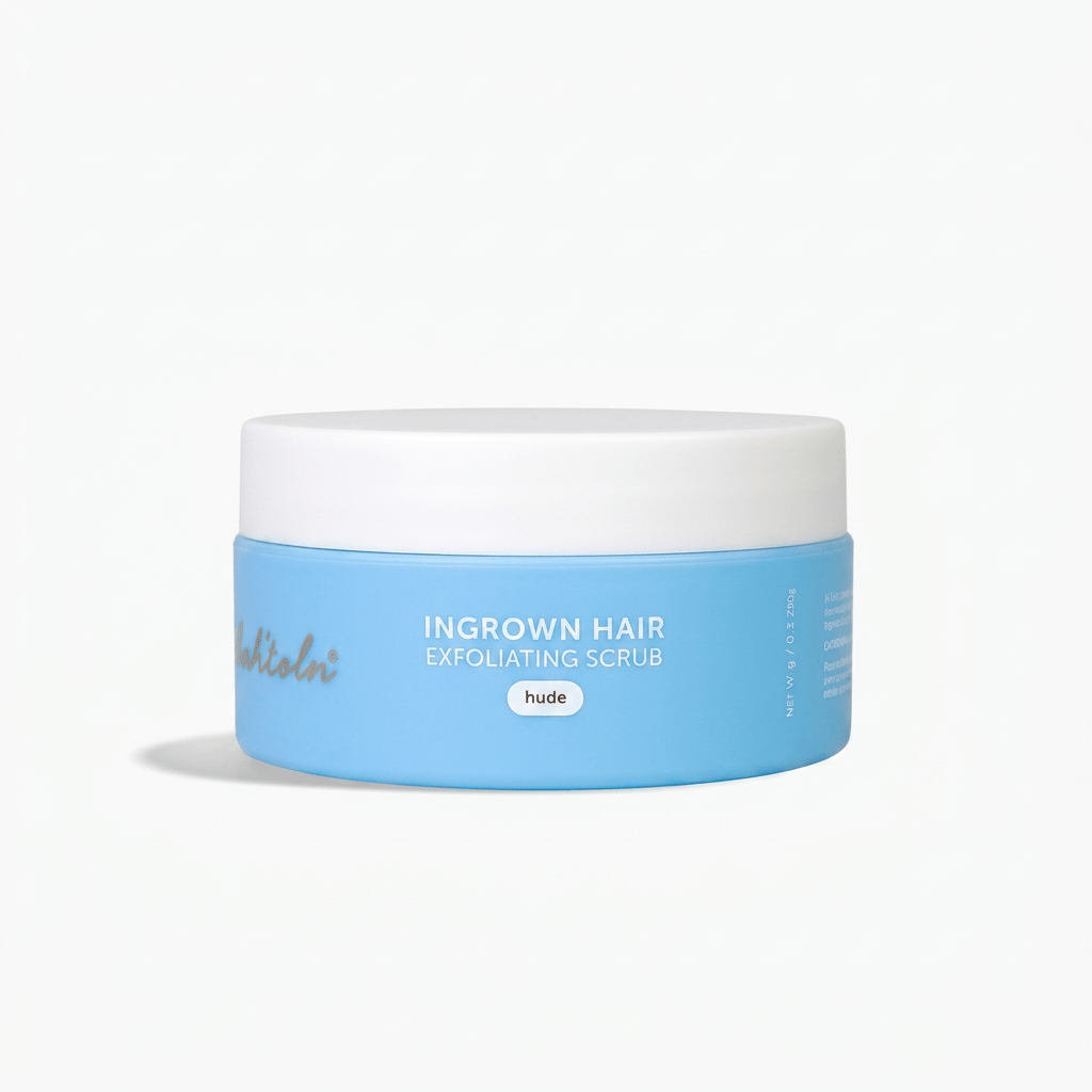 Bush Balm Nude Ingrown Hair Exfoliating Scrub for preventing ingrown hairs and improving skin texture after Brazilian and body waxing at The Lash Bar and Spa in Dartmouth MA
